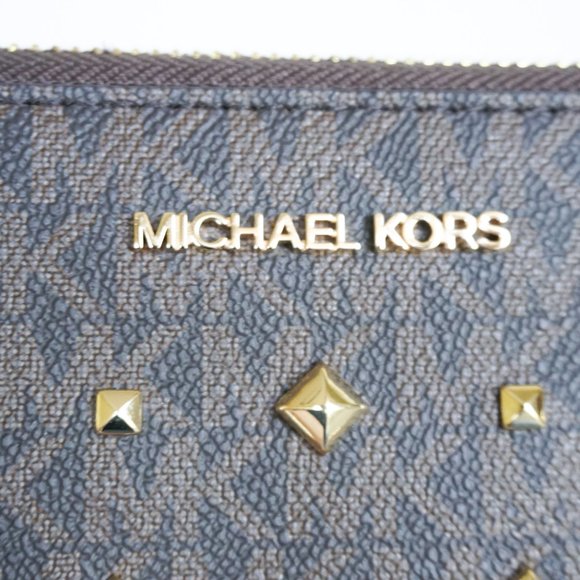 Michael Kors JST Phone Case Wristlet MK Brown Stud - Picture 6 of 10